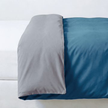 Housse de couette en percale de coton bio 240x240 cm gris – Zizzz