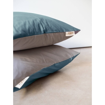 Taie d’oreiller en percale – 60x90cm – Sarcelle & Gris