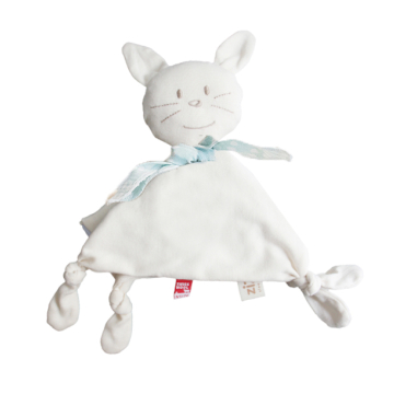Doudou Lapin avec écharpe décorative motif Pépins