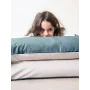 Taie d’oreiller en percale – 40x60cm – Sarcelle & Beige thumbnail