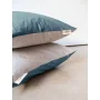Taie d’oreiller en percale – 40x60cm – Sarcelle & Beige thumbnail